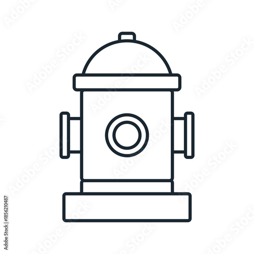 Fire hydrant water supply line art outline icon vector
