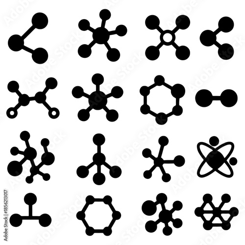 Molecular Structure and Innovation: A comprehensive visual compilation of interconnected molecular structures, illustrating the building blocks of matter and scientific innovation. 