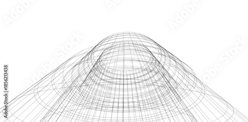 Abstract architecture vector 3d illustration