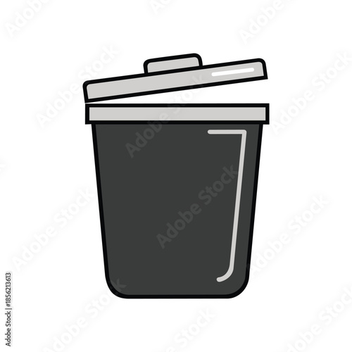 vector black trash bin icon