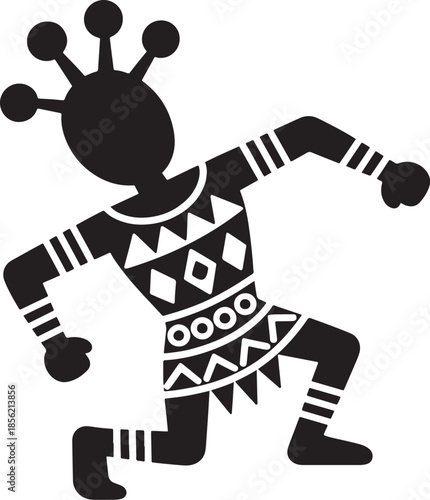 Isolated vector illustration of tribal character 