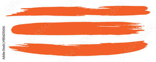 Orange brush stroke set isolated on background. Paint brush stroke vector for ink paint, grunge design element, dirt banner, watercolor design, dirty texture. Trendy brush stroke, vector illustration