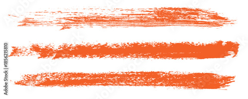 Orange brush stroke set isolated on background. Paint brush stroke vector for ink paint, grunge design element, dirt banner, watercolor design, dirty texture. Trendy brush stroke, vector illustration