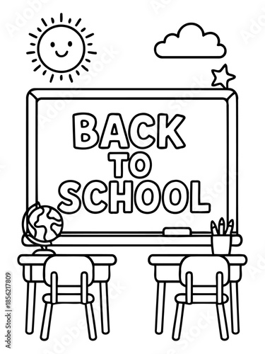Back to School Blackboard: A cheerful blackboard, adorned with the words BACK TO SCHOOL, welcomes students and educators alike.