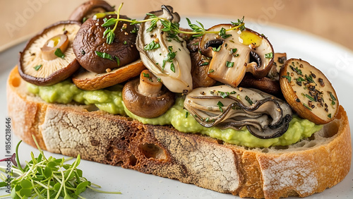 Mushroom Toast with Avocado Spread