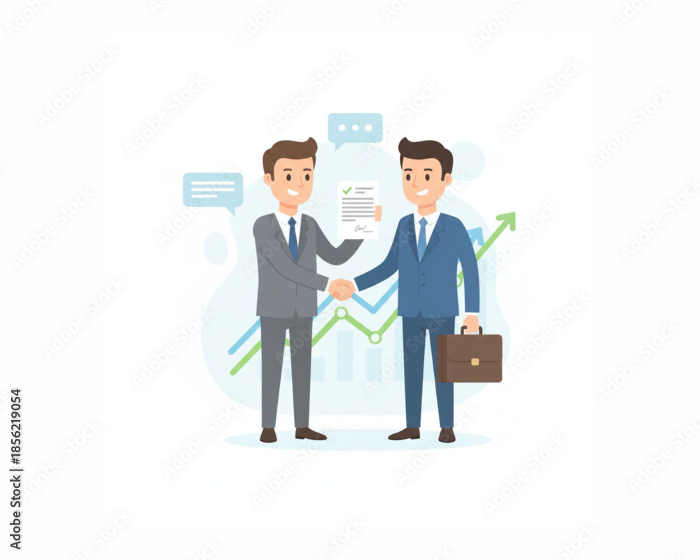 Obraz premium Business Deal Handshake with Contract