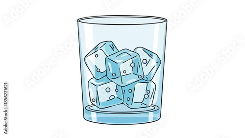 Ice cubes in glass for International Bartender Day celebration  