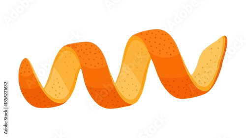 Orange citrus peel garnish in a decorative wavy shape for cocktails  