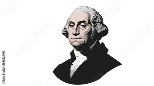 Portrait silhouette of George Washington for George Washington's Birthday  