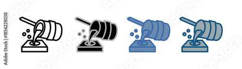 
crucible icon set multiple style collection with metal manufacturing trial designs