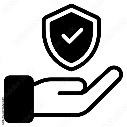 Security Shield and Hand Icon