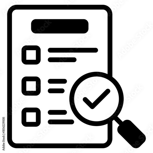 Checklist with Magnifying Glass Icon
