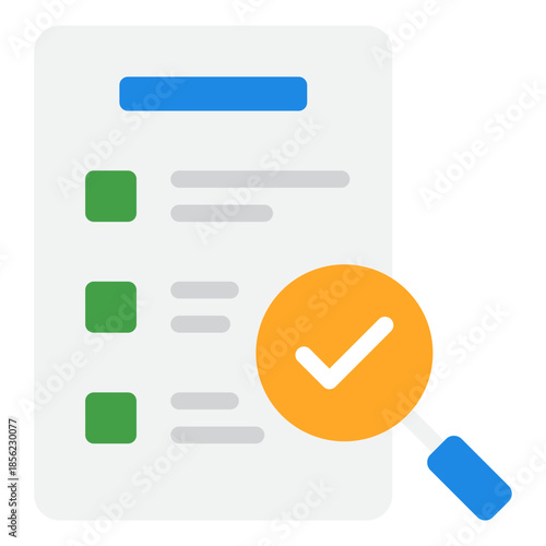Checklist with Magnifying Glass Overlay