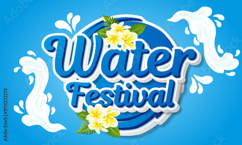 water festival songkran traditional paradise editable text effect font style template typography lettering