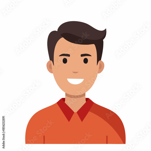 Smiling Young Man Portrait Friendly Face Happy Expression Person Illustration Avatar