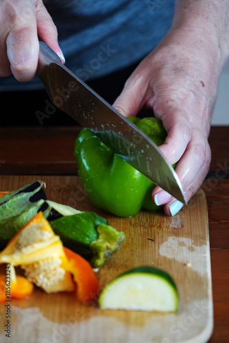 Delicious fresh vegetables being prepared for a grill