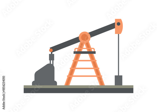 Land oil rig. Simple flat illustration