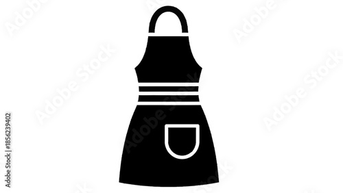 Vector illustration of a black apron on a transparent background, kitchen accessory