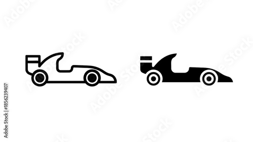 Vector illustration of racing car, on transparent background and white background