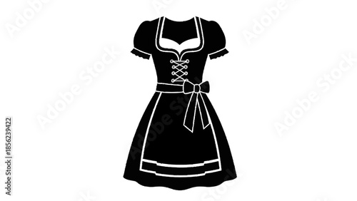 Vector illustration of a traditional Bavarian dress on transparent background