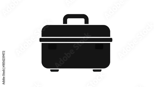 Vector illustration of a black briefcase on transparent background