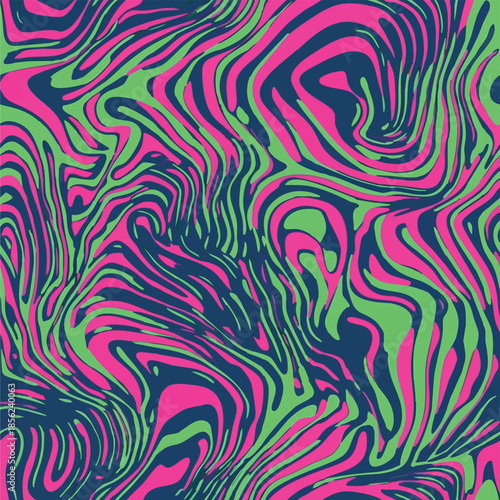 Seamless pop art inspired pattern with vibrant diagonal brush strokes, bold comic-style lines, and colorful retro texture. Ideal for fabric, wallpaper, wrapping paper, and digital design.