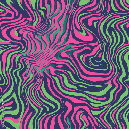 Seamless pop art inspired pattern with vibrant diagonal brush strokes, bold comic-style lines, and colorful retro texture. Ideal for fabric, wallpaper, wrapping paper, and digital design.