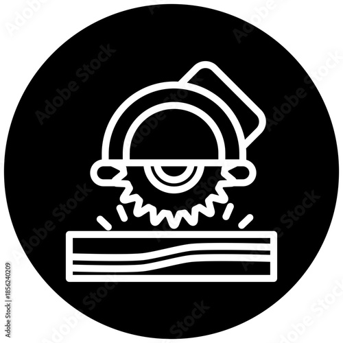 Saw Icon Button Mini Illustration, Use For Modern Concept, Print, Ui, Ux Kit, Web And App Development. Vector Related To Firefighter, Rescue And More