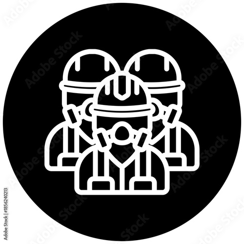 Fire Brigade Icon Button Mini Illustration, Use For Modern Concept, Print, Ui, Ux Kit, Web And App Development. Vector Related To Firefighter, Rescue And More