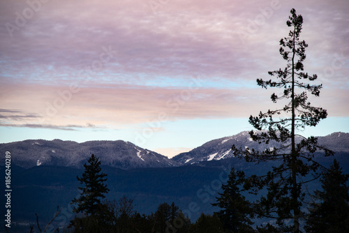 sunset over the mountains in Vancouver