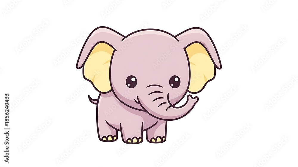 Naklejka premium Cute Cartoon Baby Elephant Illustration.