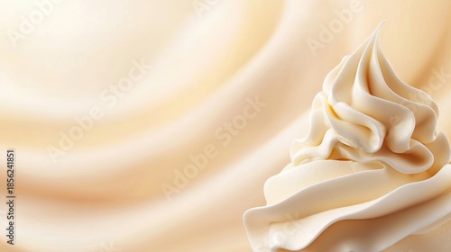 Creamy Soft Serve Ice Cream Swirl on Smooth Background