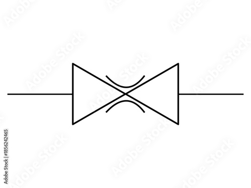 a standard pinch valve symbol used in Piping and Instrumentation Diagrams