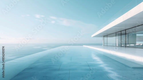 Breathtaking disappearing edge infinity pool seamless horizon blend framed sleek modern villa architecture endless water illusion plain neutral background raw DSLR photo natural daylight lifelike