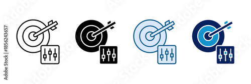 Goal Setting Icon Set Multiple Style Collection