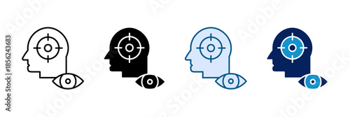 Focus And Concentration Icon Set Multiple Style Collection