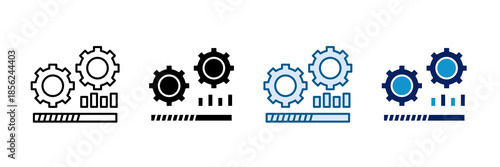 Engineering Process Icon Set Multiple Style Collection