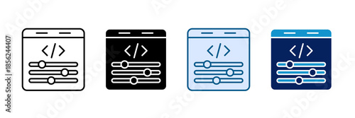 Tuning Controls Icon Set Multiple Style Collection