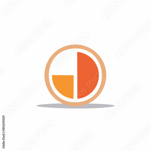 Abstract Circle Logo Design Orange Colors Sections Round Emblem Graphic