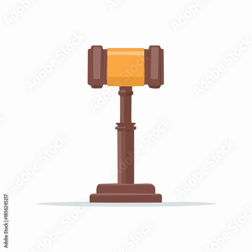 Wooden gavel of the judge on a stand for the verdict or auction justice symbol equipment