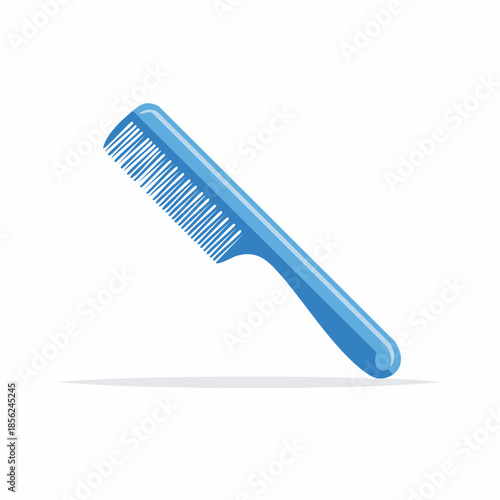 Blue plastic comb for hair grooming and styling, salon equipment and care tools for daily hygiene