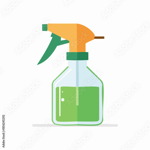 Illustration of a Spray Bottle with Liquid, Flat Design for Cleaning or Gardening