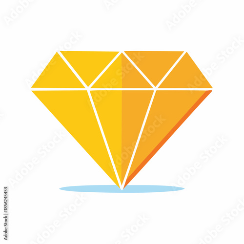 Vector graphic of a Yellow Diamond Illustrative Precious Gemstone Symbol for Jewelry or Luxury Goods