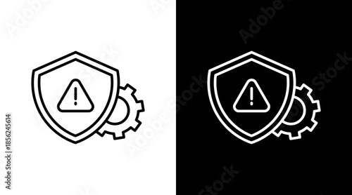 Risk Management Outline White Icon Set Design