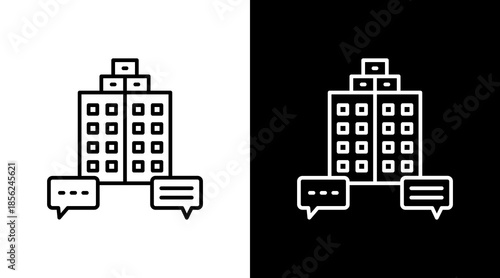 Corporate Communication Outline White Icon Set Design