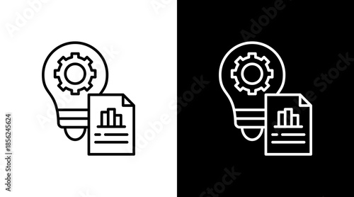 Project Management Outline White Icon Set Design