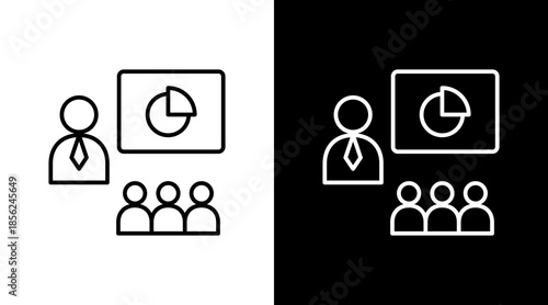 Corporate Training Outline White Icon Set Design