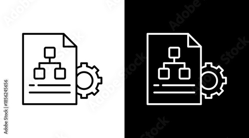 Workflow Management Outline White Icon Set Design