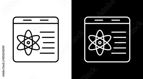 Quantum Computing Outline White Icon Set Design