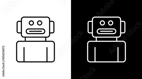 Robotics Outline White Icon Set Design
